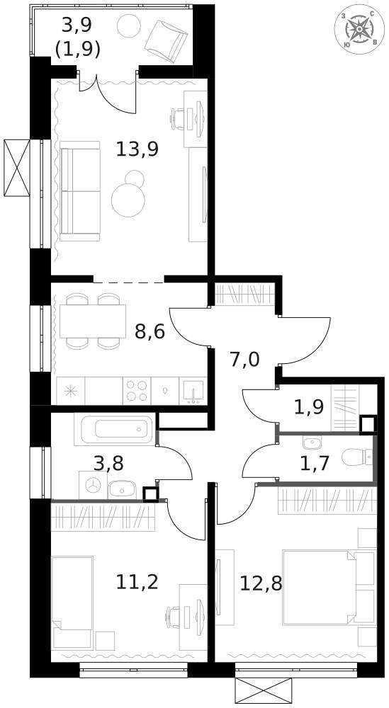 Продажа 3-комн квартиры на вторичном рынке Ленинградское шоссе,  д. 228,  к. 4