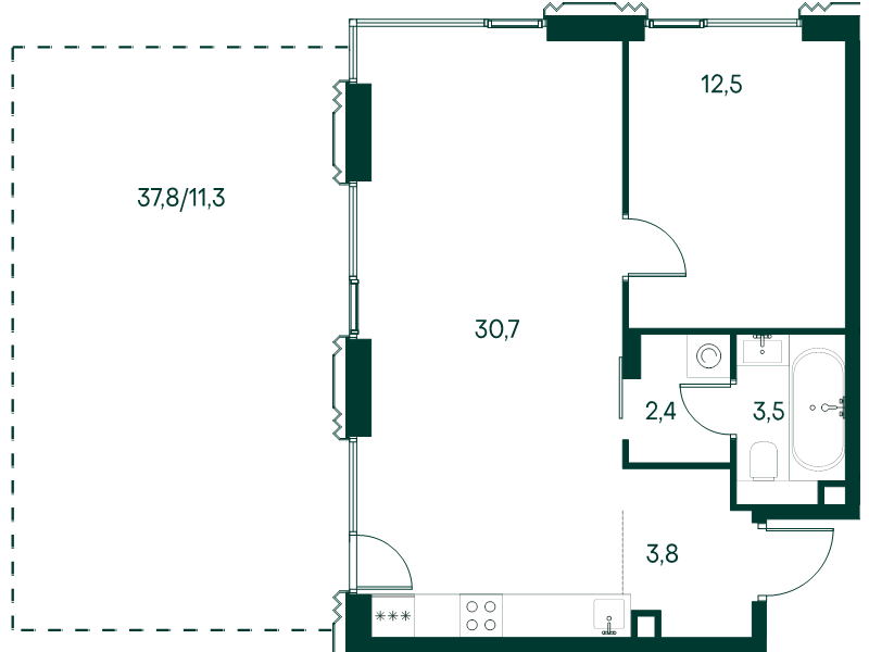 Продажа 1-комн квартиры в новостройке Москва г., Чкаловский б-р,  к. 3.4