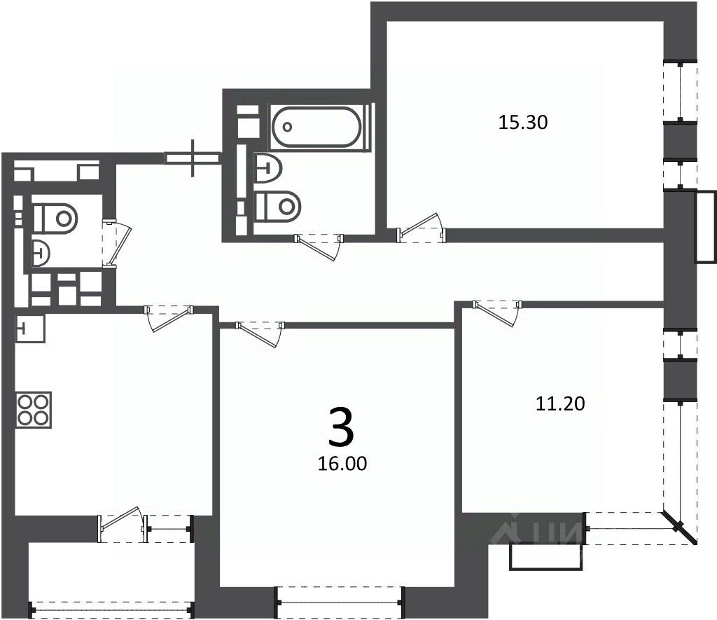 Продажа 3-комн квартиры на вторичном рынке улица 5-я Соколиной Горы, 21А