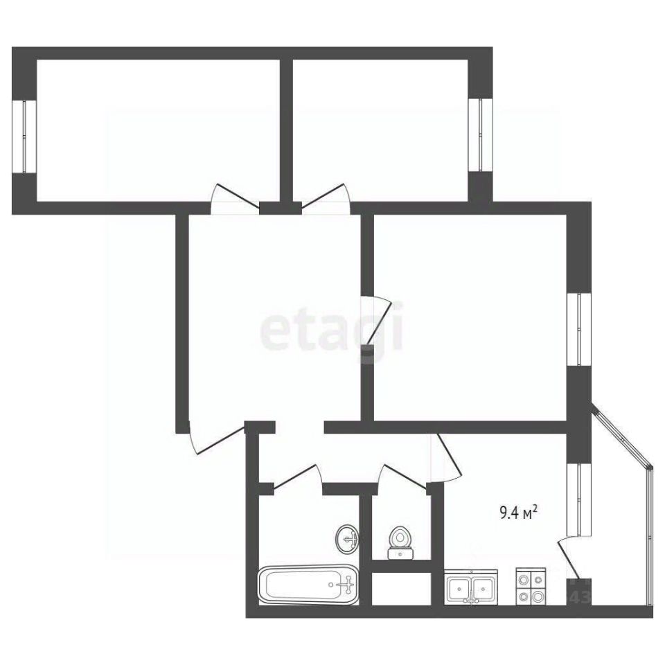 Продажа 3-комн квартиры на вторичном рынке Авиаторов мкр, Балашиха, улица Колдунова,  д. 10
