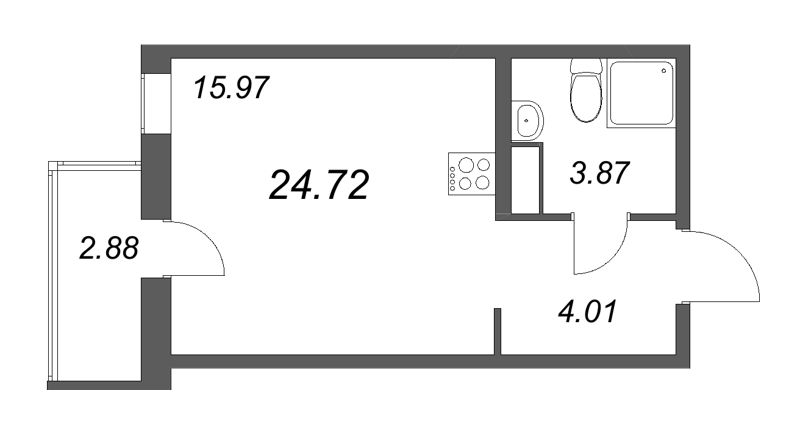 Продажа студии Мурино п., Ручьёвский пр-кт,  к. 2-1