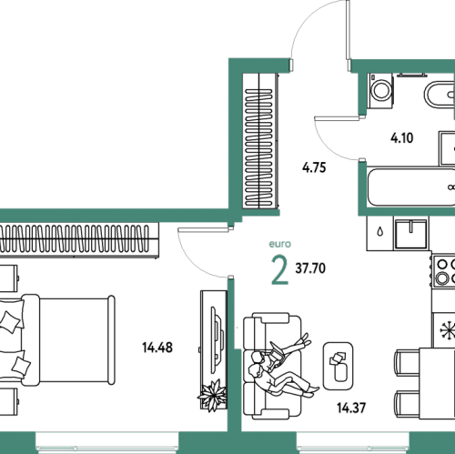 1-комн квартира Мытищи г., Комарова ул.,  к. Дом Перов