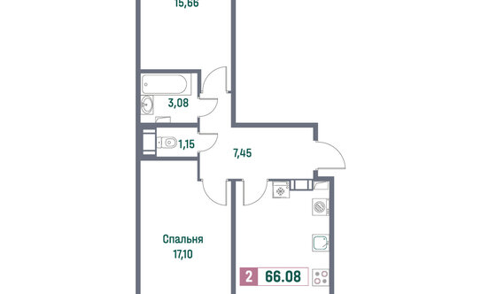 Продажа 2-комн квартиры на вторичном рынке Мурино, пр-кт Авиаторов Балтики,  д. 23,  к. 3