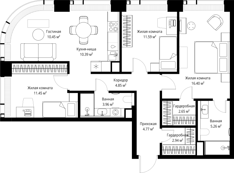 Продажа 3-комн квартиры в новостройке Москва г., Верейская ул.,  к. 3