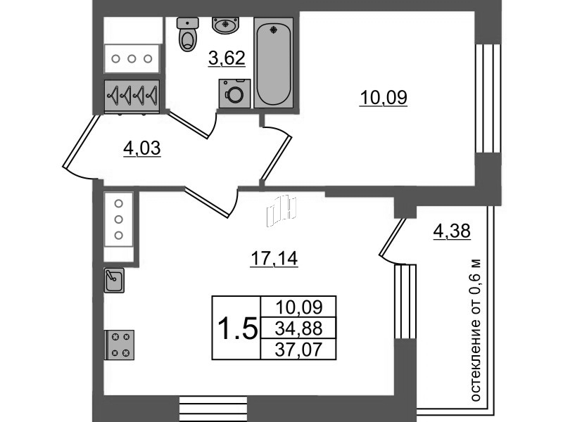 Продажа 1-комн квартиры в новостройке Новосаратовка д., Покровская Дорога ул.,  к. 11
