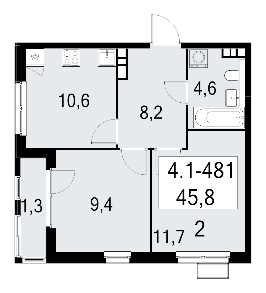 Продажа 2-комн квартиры в новостройке Москва г., Бартеневская ул.,  к. 4.1.2