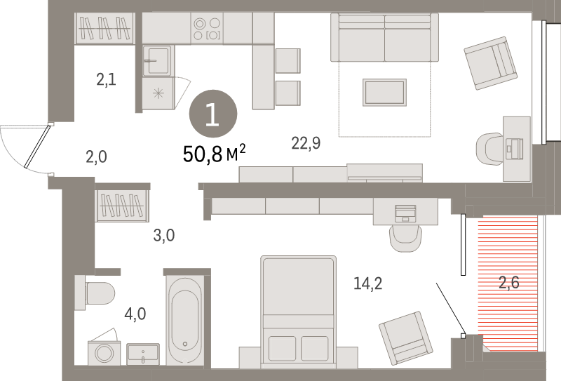 Продажа 1-комн квартиры в новостройке Головнина б-р,  к. 2-1