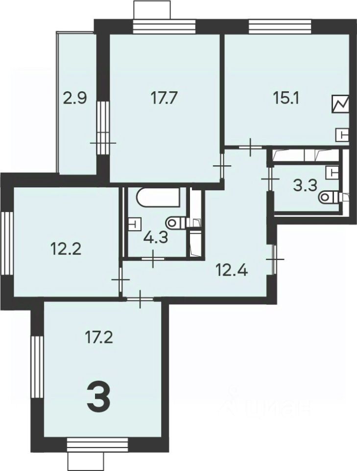 Продажа 3-комн квартиры на вторичном рынке Балаклавский проспект, 17
