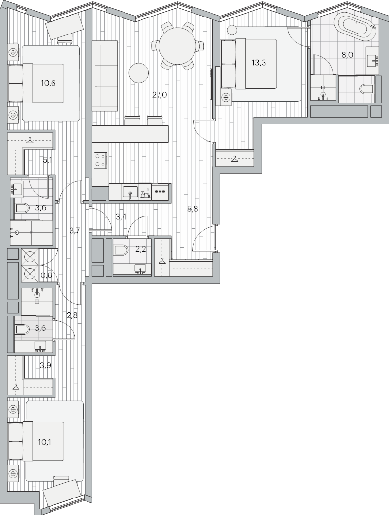Продажа 3-комн квартиры в новостройке Москва г., Береговой проезд,  к. 1