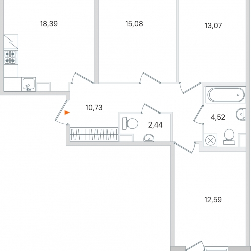 3-комн квартира Пушкин г., Гусарская ул.
