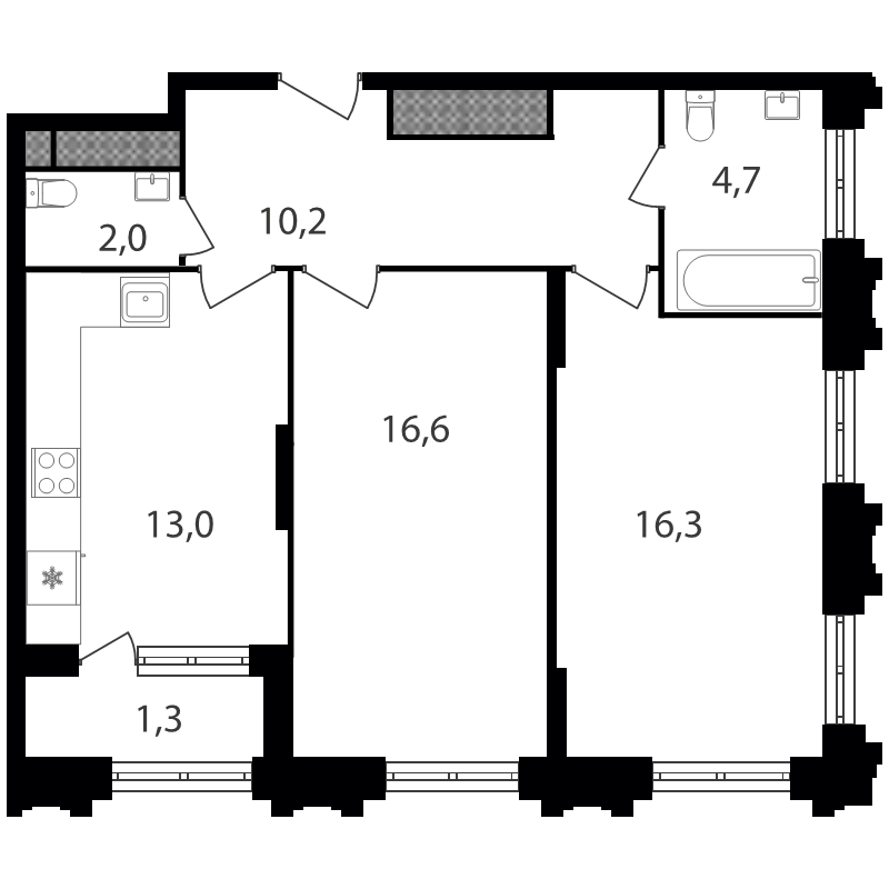 Продажа 2-комн квартиры в новостройке Москва г., Варшавское ш.,  к. 1