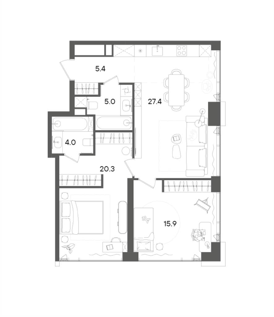 Продажа 2-комн квартиры в новостройке Москва г., Академика Семенихина ул.,  к. А