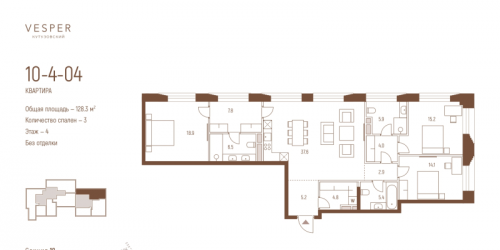 3-комн квартира Москва г., Кутузовский пр-кт,  к. 10