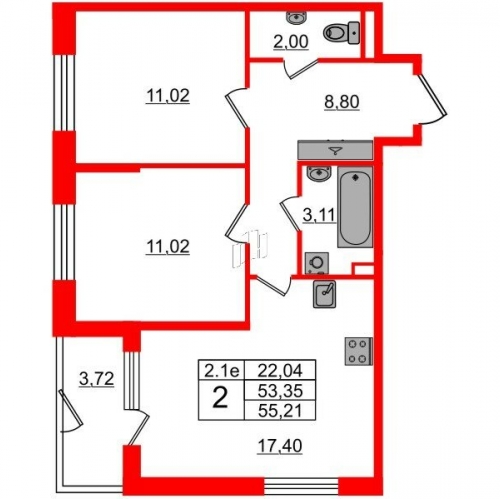 2-комн квартира Пулковское шоссе