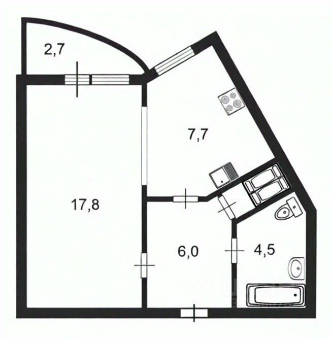 Продажа 1-комн квартиры на вторичном рынке Вербная улица, 19к1