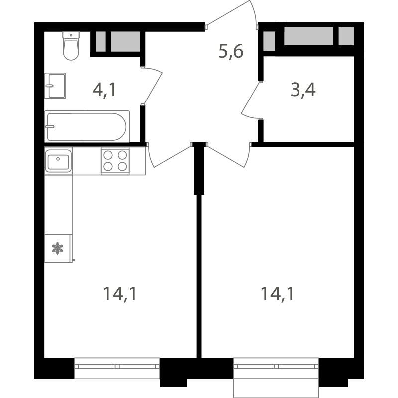 Продажа 1-комн квартиры в новостройке Москва г., Михалковская ул.,  к. 6