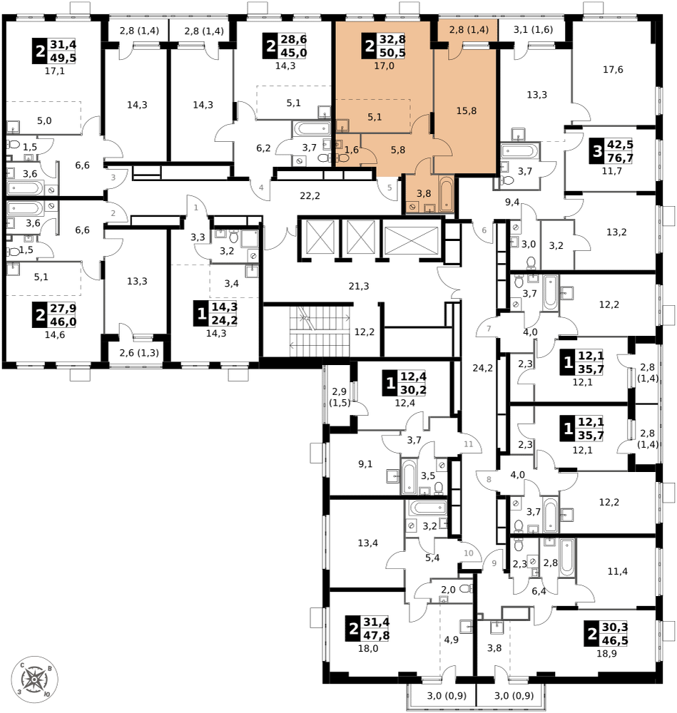 Продажа 2-комн квартиры в новостройке д. Сапроново, д. 1