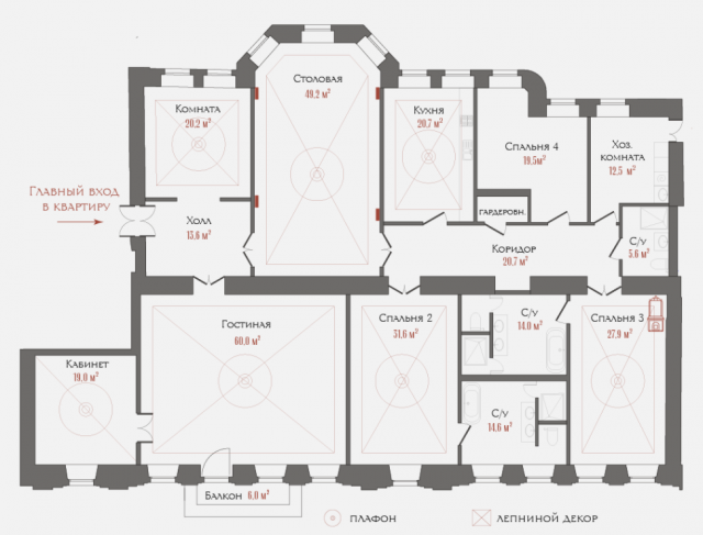 Планировка ЖК Три Грации, 178.2 м2