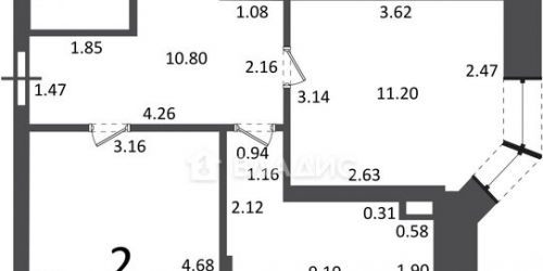 2-комн квартира Череповецкая улица,  д. 4