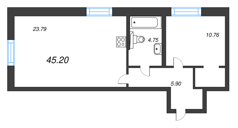 Продажа 1-комн квартиры в новостройке Санкт-Петербург г., Октябрьская наб.,  к. 5