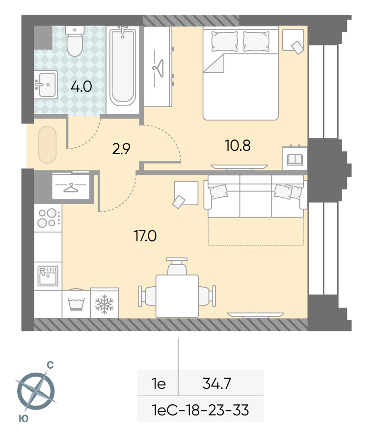 Продажа 1-комн квартиры в новостройке Автозаводская площадь, д.вл.23