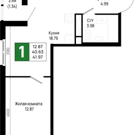 Продажа 1-комн квартиры в новостройке Новосаратовка д., Первых ул.,  к. 5.1