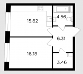 Планировка ЖК FORIVER, 16.2 м2