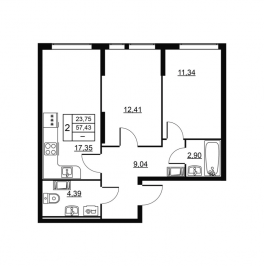 Продажа 2-комн квартиры в новостройке Новое Девяткино д., Главная ул.,  к. 3