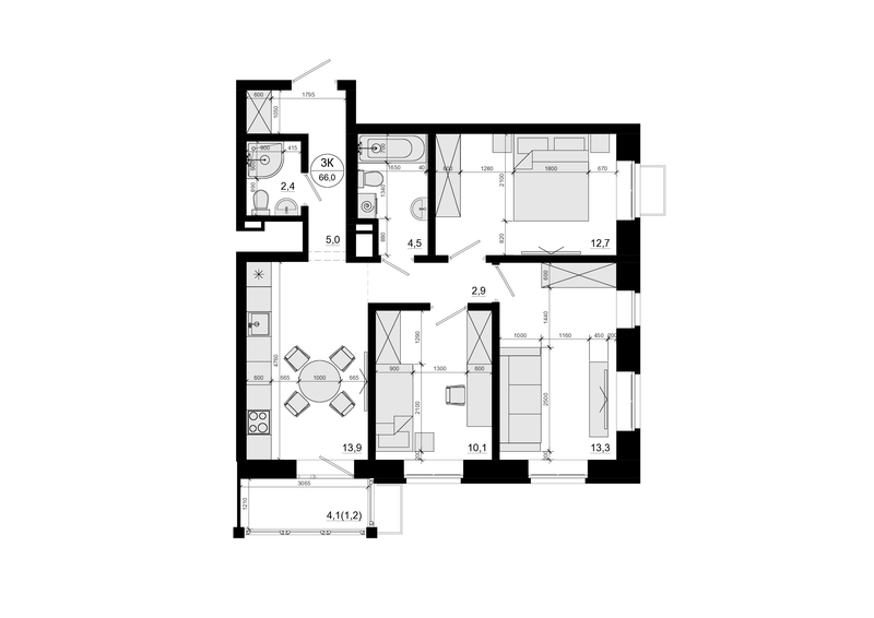 Продажа 3-комн квартиры в новостройке Одинцово г., Маковского ул.,  к. 4