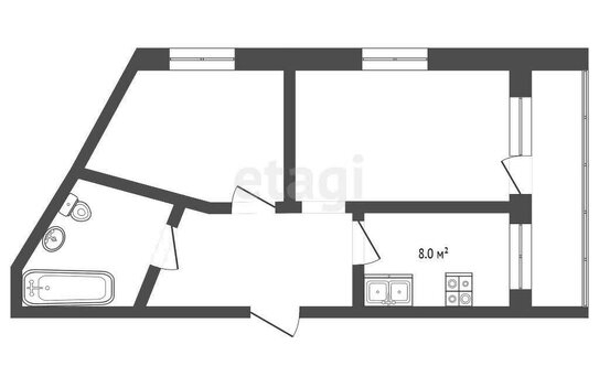 Продажа 2-комн квартиры на вторичном рынке Воскресенск, улица Кагана,  д. 4