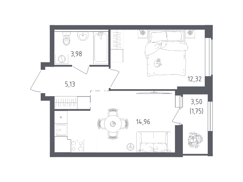 Продажа 1-комн квартиры в новостройке Новосаратовка д., Первых ул.,  к. 2