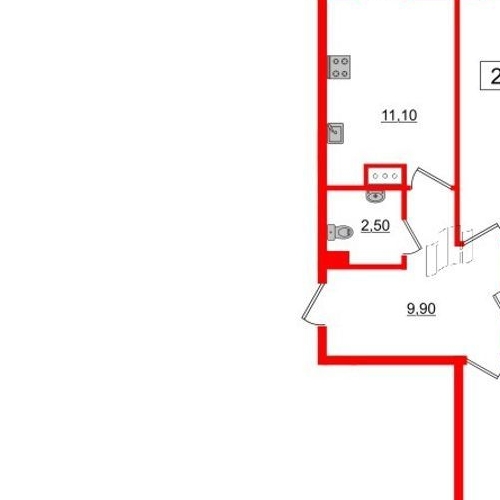 2-комн квартира пос. Бугры, улица Тихая, 13к3