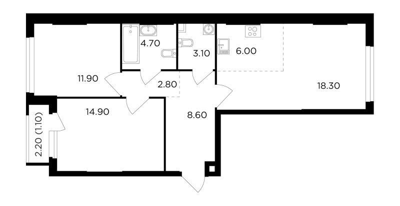 Продажа 2-комн квартиры в новостройке Картмазово д., Картмазовские Пруды ул.,  к. 5