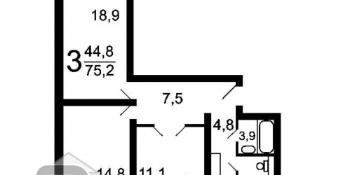 3-комн квартира Снежная улица, дом 19