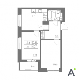 Продажа 2-комн квартиры в новостройке Шушары п., Школьная ул.,  к. 1