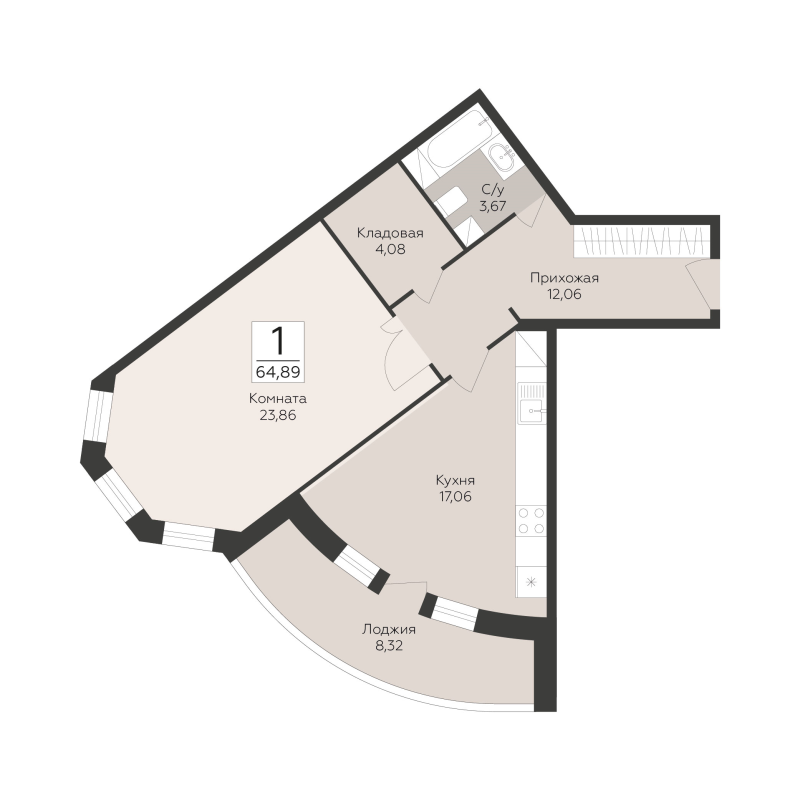 Продажа 1-комн квартиры в новостройке Подольск г., Красногвардейский б-р,  к. 33А