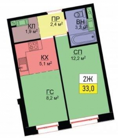 Планировка ЖК Букинист, 12.2 м2