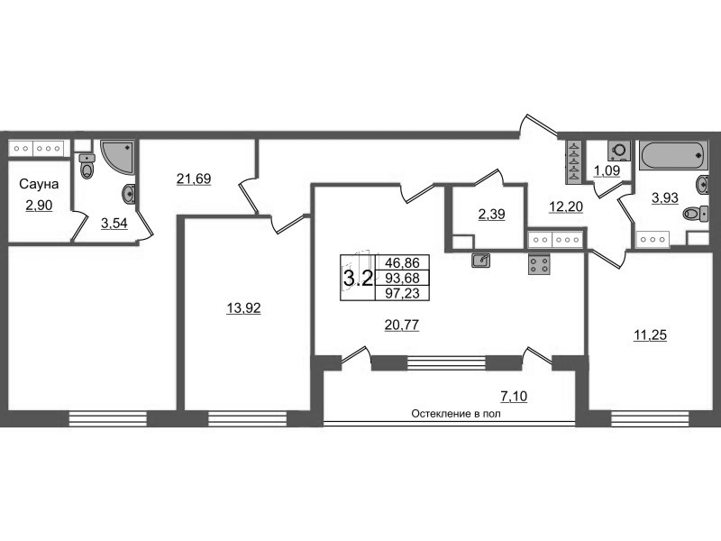Продажа 3-комн квартиры в новостройке Санкт-Петербург г., Кубинская ул.,  к. 1.1
