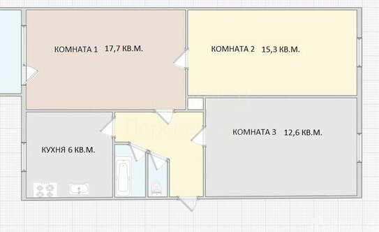 Продажа 3-комн квартиры на вторичном рынке посёлок КСЗ, улица Карла Маркса,  д. 117/18