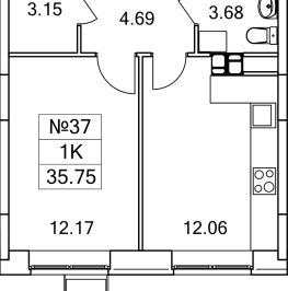 Продажа 1-комн квартиры в новостройке Томилино п., Рязанское ш.,  к. 6