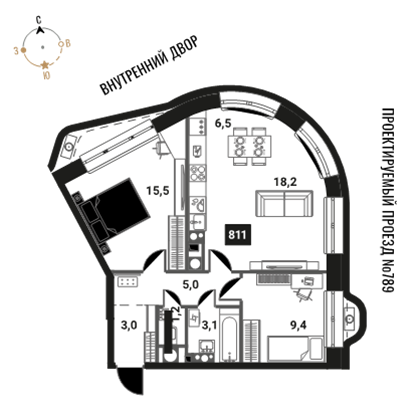 Продажа 3-комн квартиры в новостройке Семеновская наб. 3 стр. 13 А улица