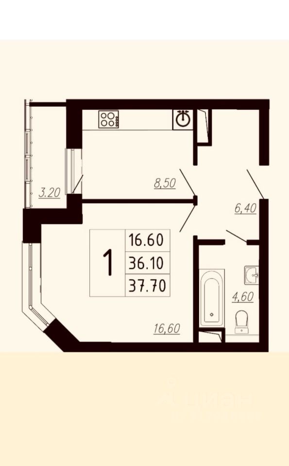 Продажа 1-комн квартиры на вторичном рынке 3-й мкр, Звенигород, 9