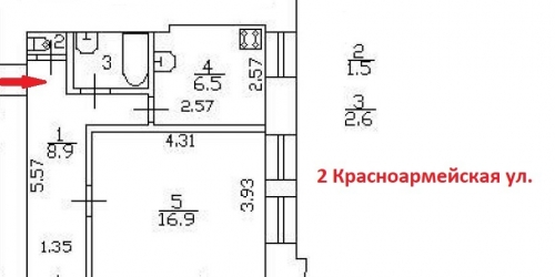 3-комн квартира 1-я Красноармейская улица,  д. 24,  к. лит Б