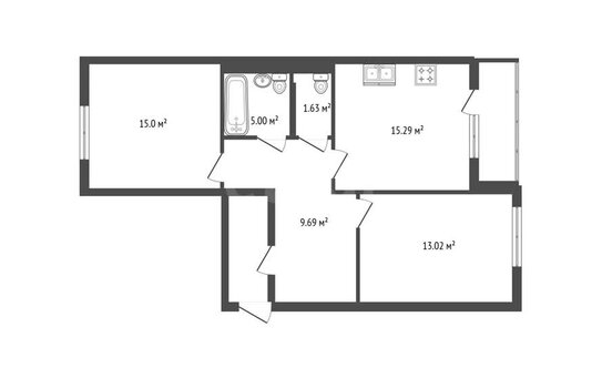 Продажа 2-комн квартиры на вторичном рынке Кудрово, ул Венская,  д. 5