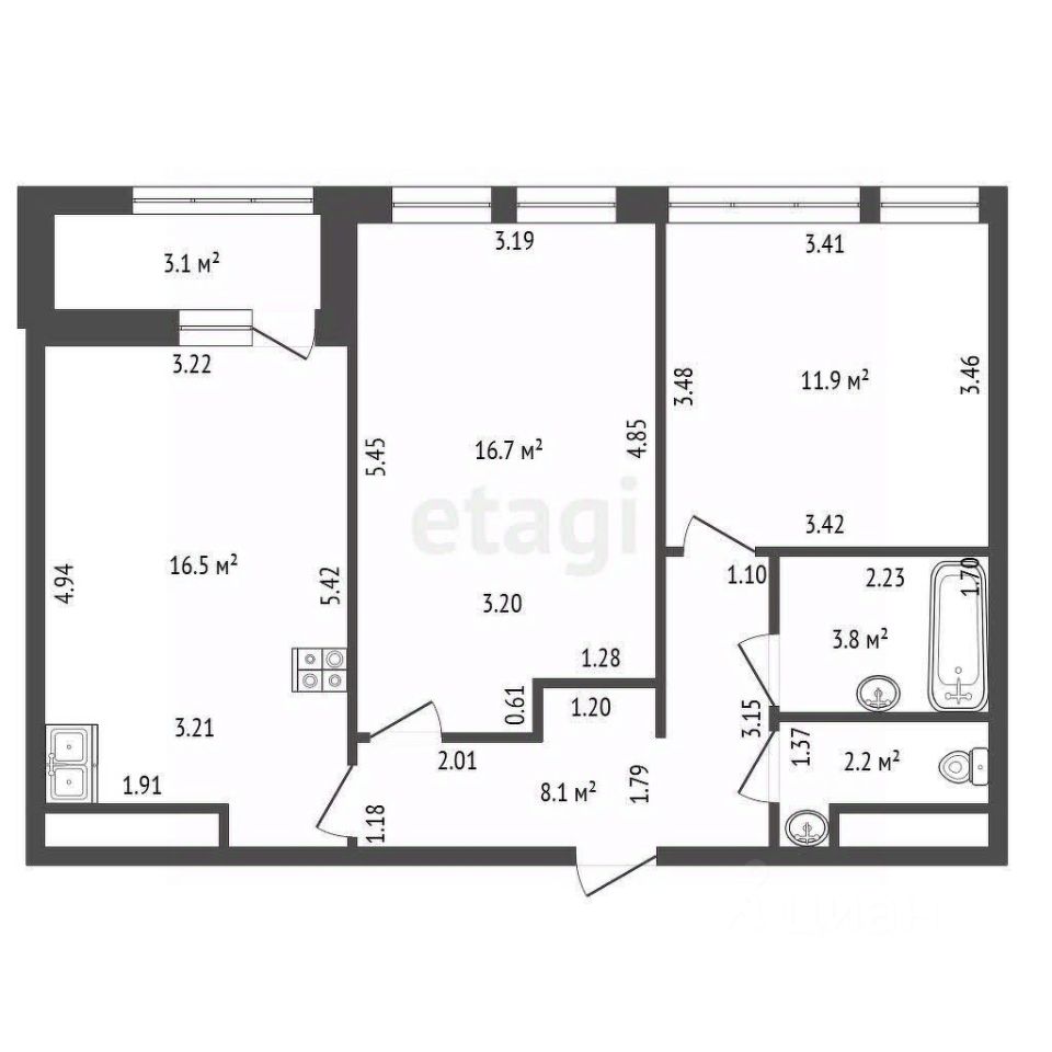 Продажа 2-комн квартиры на вторичном рынке Планерная улица, 89