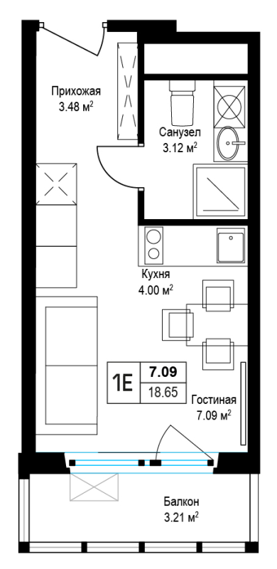 Продажа студии Сапроново д., Купелинка мкр.,  к. Левитан