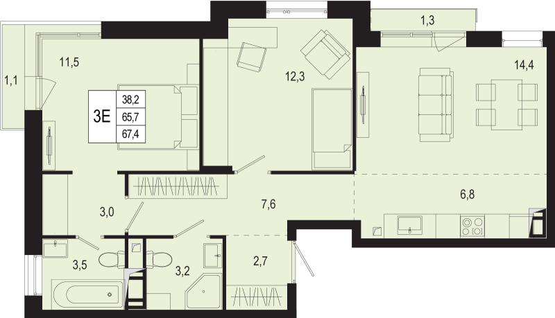 Продажа 2-комн квартиры в новостройке Борисовка д., Полевая ул.,  к. 19
