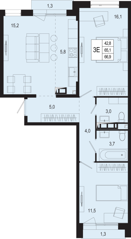 Продажа 2-комн квартиры в новостройке Борисовка д., Полевая ул.,  к. 19