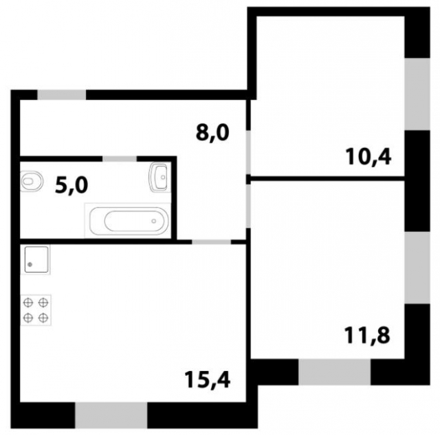 Планировка ЖК Союзный, 22.2 м2