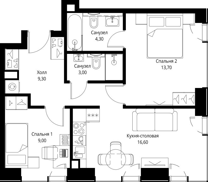 Продажа 2-комн квартиры в новостройке Москва г., Верейская ул.,  к. Indigo 3